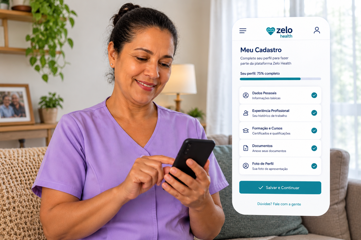 Profissional enviando currículo para o Banco de Talentos Zelo