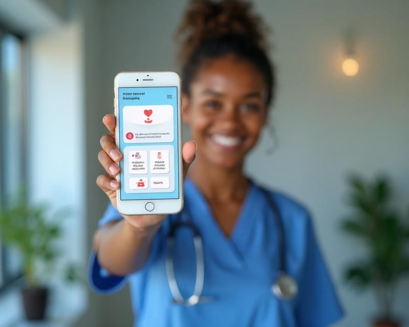 Smartphone showing health tracking application